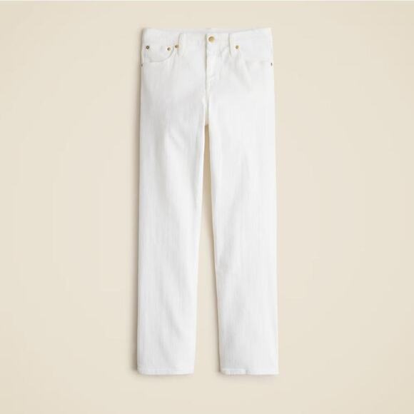 J. Crew Women's Petite Mid-Rise Kickout Jeans CH694 White Denim Size P28 NWT - Picture 2 of 4